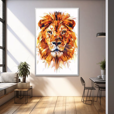 Geometric Lion Painting